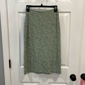 Long green floral brandy Melville skirt